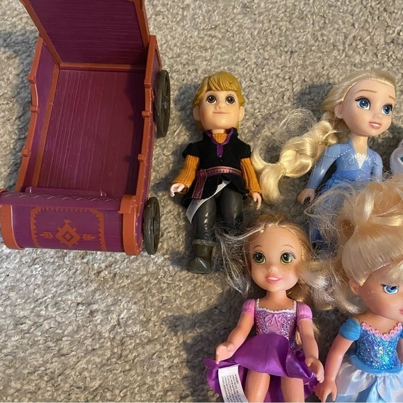 Disney Petite Princess Doll Lot Bundle Rapunzel Elsa Olaf Cinderella Kristoff - Picture 3 of 6